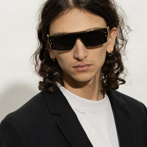 Balmain WONDER BOY-III BPS-127A Women BRAND NEW Sunglasses Titanium Gold Shield - Picture 12 of 14